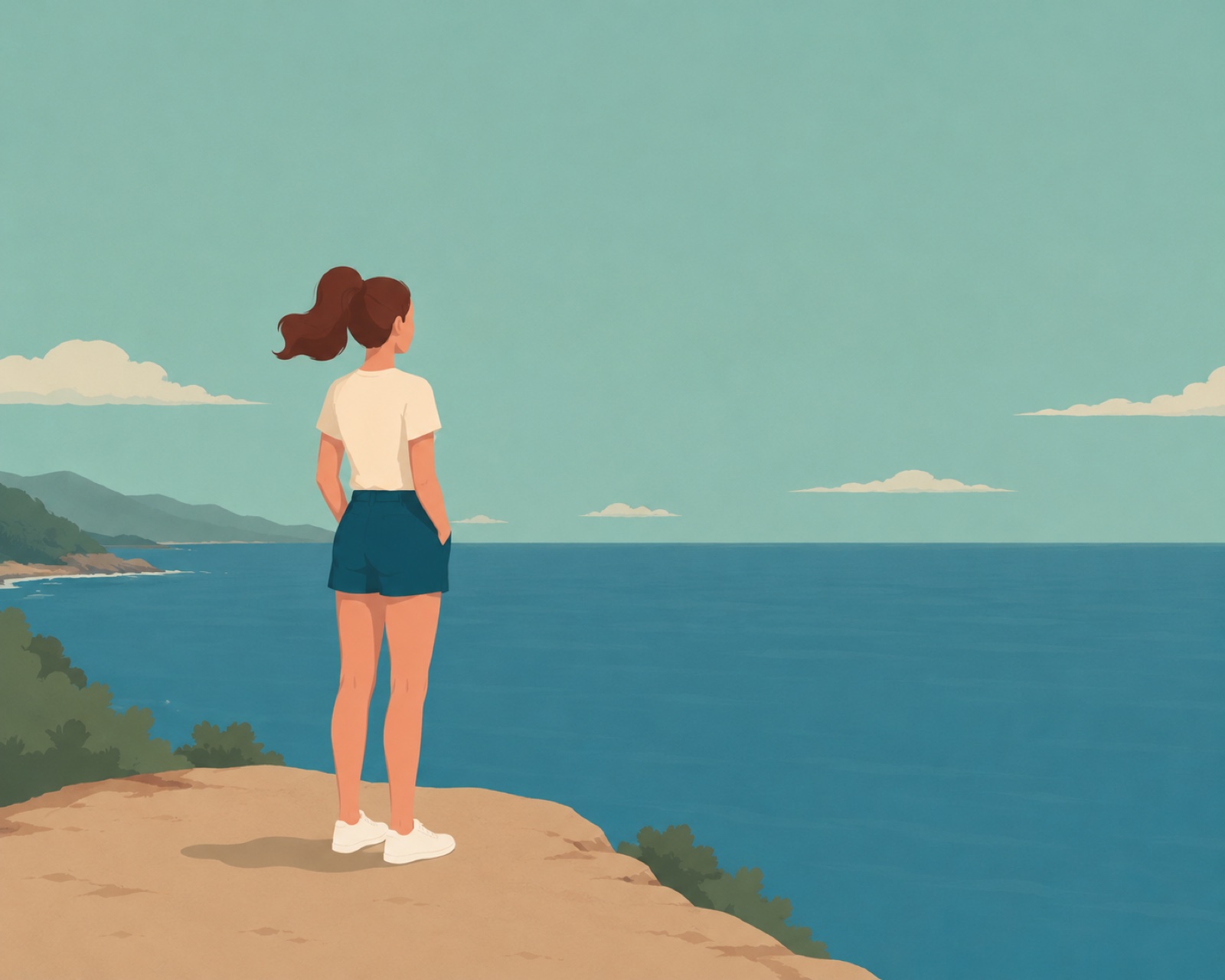 A woman looking out at the horizon